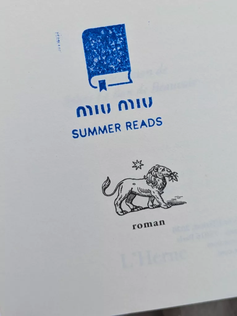 Book from Miu Miu Summer Reads event in Paris