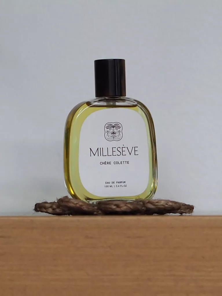 The bottle of Millesève perfume Chère Colette