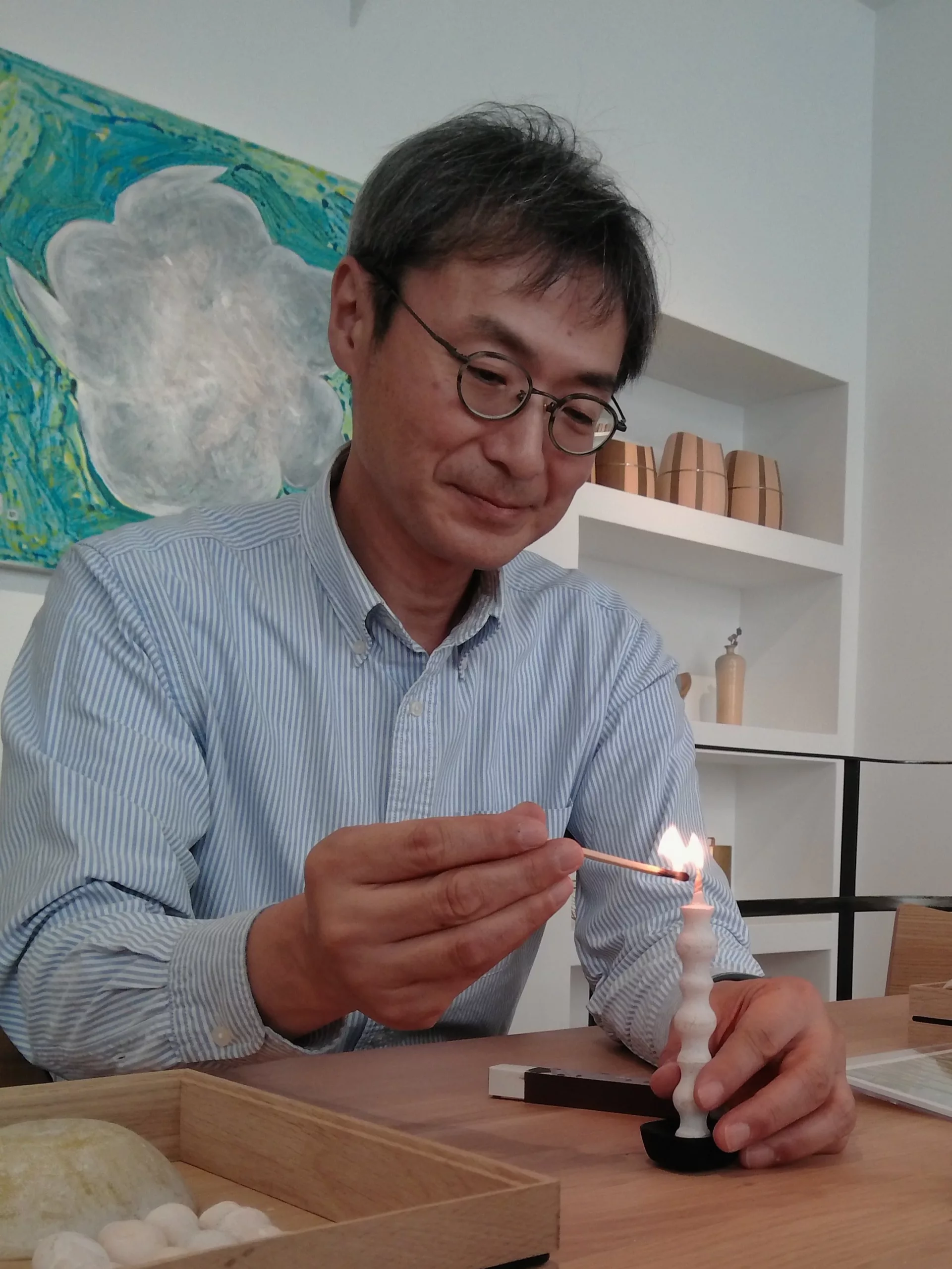 founder Hisashi Takazawa of Takazawa candles
